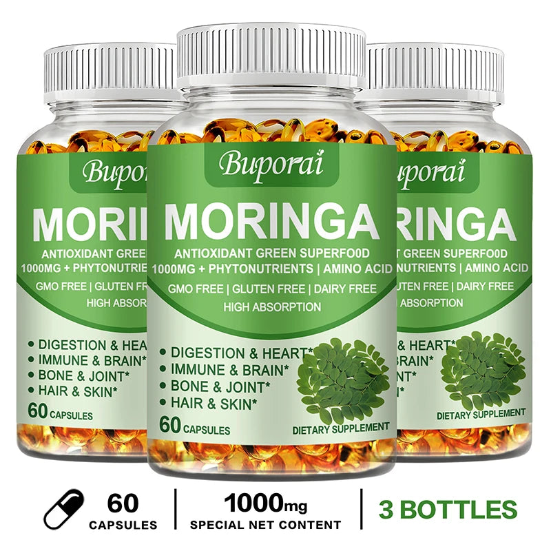 Moringa - Immune System, Energy & Metabolism Natural Anti-inflammatory Helps Detox, Fat Burn