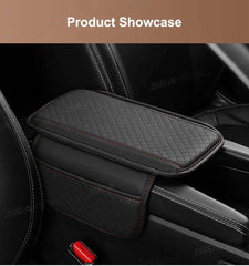 BLALION Leather Car Armrest Box Pad Memory Foam Center Console Arm Rest Protector Cover with Storage Pocket Elbow Rest Cushion