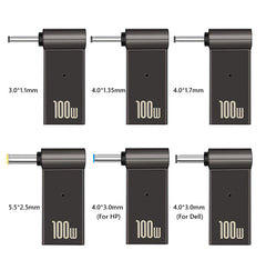TISHRIC Laptop Power Charger Supply Connector Adapter PD 100W 5A  USB Type-C Female to DC Male For HP/Lenovo/DELL
