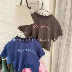 2025 Summer New Children Short Sleeve T Shirts Fashion Letter Print Boys Girls Casual T Shirts Baby Loose Tops Kids Tee Clothes