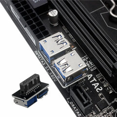 Female Motherboard Adapter USB 3.0 19 20 Pin Socket to Dual USB 3.0 A Splitter Anti-Interference Ability Stability