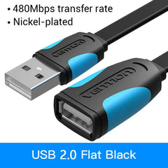 كابل تمديد Vention USB 3.0 ذكر إلى أنثى كابل تمديد USB 3.0 عالي السرعة ممتد لأجهزة الكمبيوتر المحمولة كابل تمديد USB 2.0