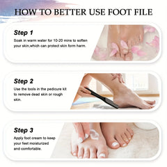 8/10 Pcs Pedicure Set Peeling and Exfoliating Calluses Foot Scrubbing Brush Stainless Steel Double-sided Foot Care Pedal Stone