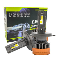 2pcs 80W Tri-Color LED Headlights with Remote, Dual Projector Lens & Cooling Fan Cars Accessories