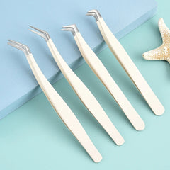 High Quality Latest  Stainless Steel Eyelash Extensions Tweezers Rose Gold color All Color Customized Eyelash Tweezers
