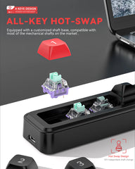 لوحة مفاتيح ميكانيكية ماكرو برمجة لوحة مفاتيح RGB Mini Hot Swap 4 مفاتيح 1 مقبض لوحة مفاتيح ميكانيكية سلكية قابلة للتبديل السريع للألعاب