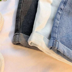 High Waist A-Line Wide Leg Jeans orts Women's Cuffed Loose Slimming High Waist Flower Bud Pants Summer Casual orts