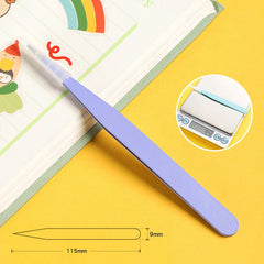 ملقط مستقيم منحني من الفولاذ المقاوم للصدأ ملون وردي أزرق أرجواني DIY ملقط رموش ملصق فن الأظافر أداة التقاط أحجار الراين