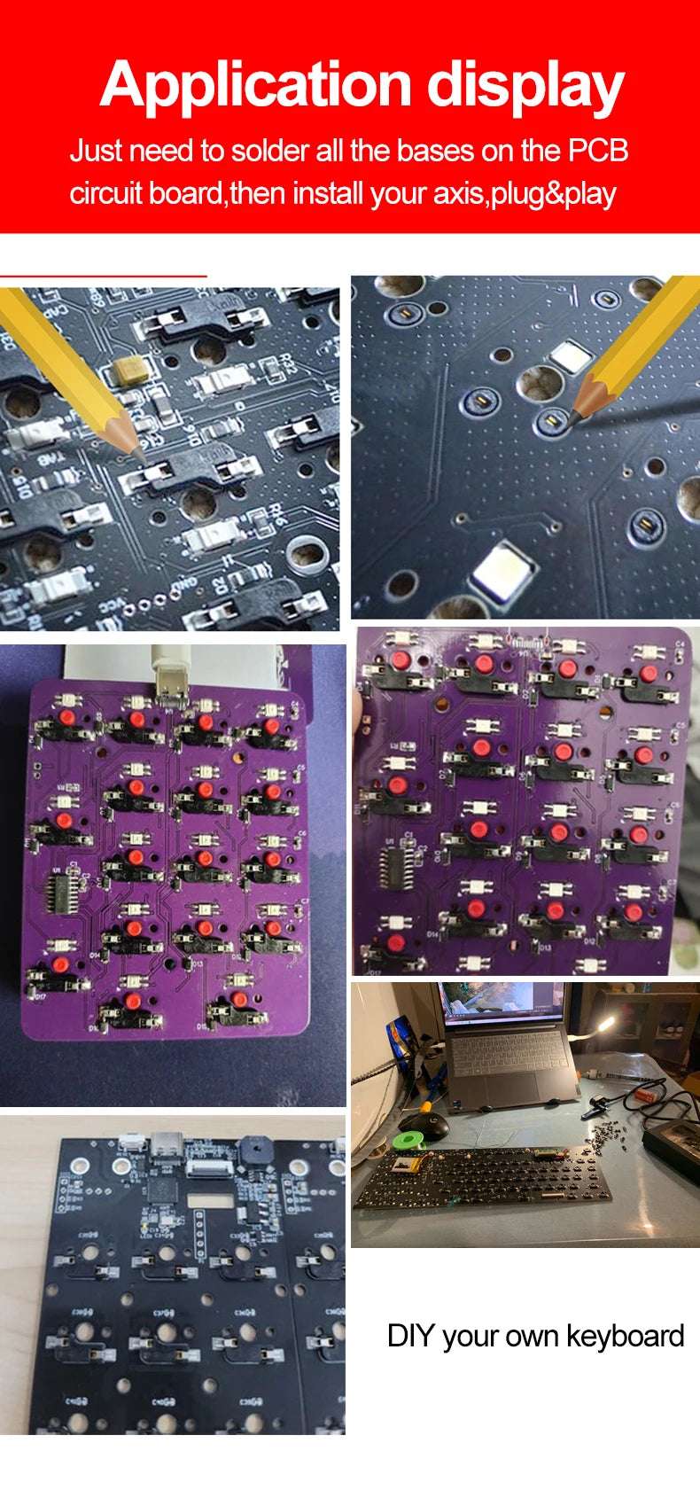 110pcs/90pcs Kailh Hot-swappable PCB Socket CPG151101S11 For Outemu Cherry MX Switches Mechanical Keyboard Axis DIY Connector