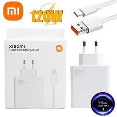 Xiaomi Original 120W Ultra Fast Charger QC 5.0 EU Plug 6A Type C Cable For IPhone Pro Max Samsung Rapid Charging Adapter 2025