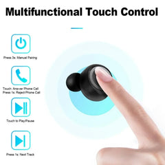 سماعات أذن لاسلكية Y50 TWS Fone Bluetooth مع تحكم باللمس وسماعة رأس لاسلكية مزودة بميكروفون وسماعات أذن بلوتوث
