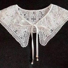 Women Shrugs Lace Hollow Out Female Summer Casual All-match Shawls Simple Scarf-collar Sleeveless Knitted Tops Korean Style Chic