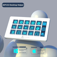 AJAZZ AKP153E Stream Deck Multifunctional Console Panel Desktop Assistente 15 Macro Keys Trigger Actions Custom Mini Keyboard