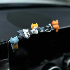 Car Lucky Cat Ornaments Car Dashboard Center Console Cute Resin Maneki-Neko Auto Interior DIY Decoration Accessories