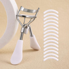 Portable Eyelash Curler with 15 Silicone Pads and Stainless Steel Eyelash Curler, Used for Eyelash Extension and Curling Tools