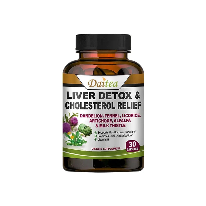 Liver Capsules Alfalfa, Dandelion + Milk Thistle Liver Detox and Cleanse for Healthy Antioxidants and Detoxifiers