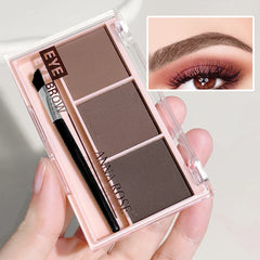 3-Color Brow Powder Set with Brush - Long-lasting, color-resistant, versatile contour makeup set for natural, three-dimensional