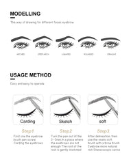 HANDAIYAN Eyebrow Pencil Automatic Rotating Double Head Long Lasting Natural Waterproof 5 Color Triangle Eyebrow Pen Make Up