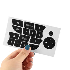 For Twingo for Renault Clio and Megane 2009-2011 CD Radio Audio Button Repair Decals Stickers Black Car Button Repair Stickers