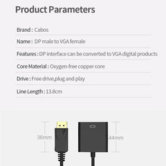 DisplayPort Display Port DP to VGA Adapter Cable For Projector DTV TV HDVD Laptop DP Male to VGA Female Converter Adapter Cable