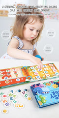 Busy Book for Kids, Animals Vehicles Dinosaurs Stickers, Matching Number & Letter Games, Interactive Learning Activity Book