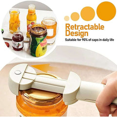 Retractable Jar Opener Retractable Bottle Opener Stainless Steel Thickened Handle Adjustable  Screwer Functional for Hotel