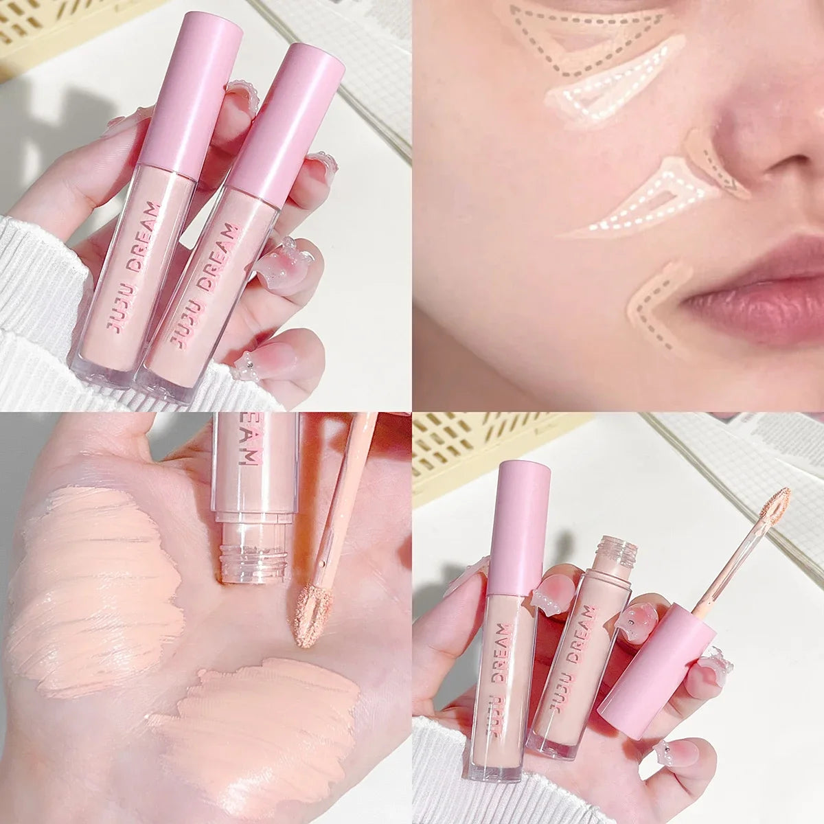 Waterproof Liquid Eyeshadow – Matte & Pearlescent, High-Pigment, Smudge-Proof, Fine Glitter, Eye Silkworm Concealer, glow