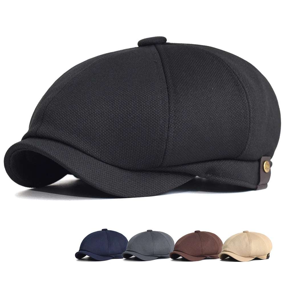 Spring Summer Casual Newsboy caps Breathable Outdoor Retro Beret Hats Octagonal Hat Fashion Solid Flat Caps