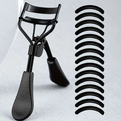 Portable Eyelash Curler with 15 Silicone Pads and Stainless Steel Eyelash Curler, Used for Eyelash Extension and Curling Tools