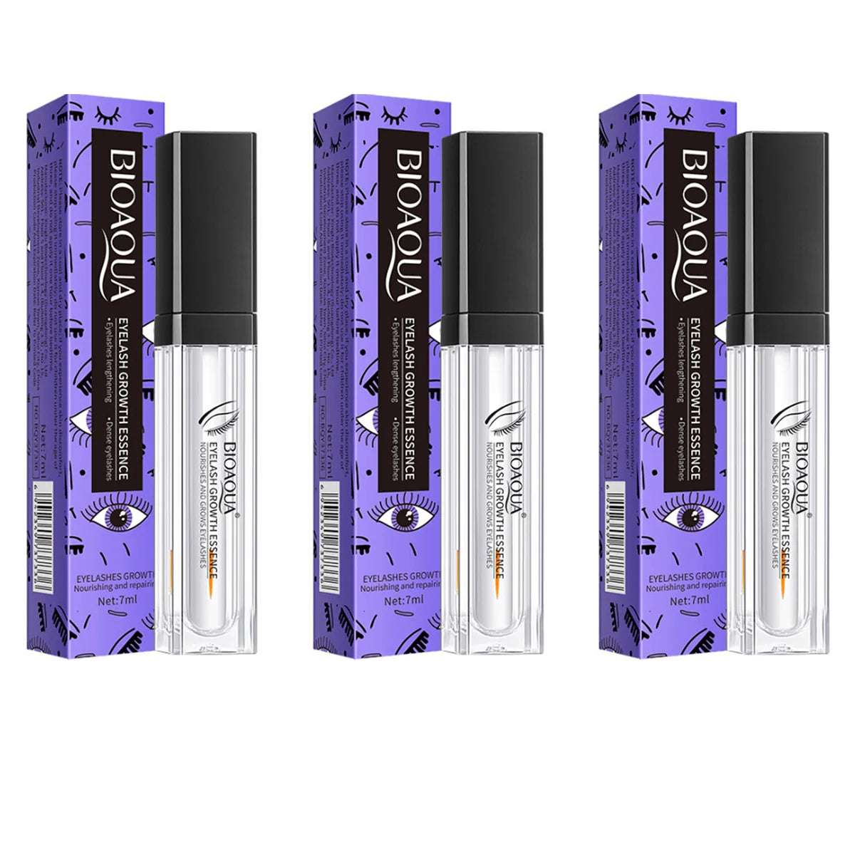 Eyelash Growth essence contains natural formula to nourish, strengthen and repair the thickness of eyelash root 7ml