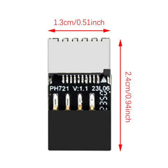 محول اللوحة الأم USB C هيكل اللوحة الأم محول USB 2.0 9 دبابيس ذكر إلى TYPE-E أنثى مقبس TYPE-C 9 دبابيس PH721