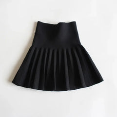 Baby Girls Knit Skirt Autumn Winter Princess Pleated Children School High Waist Mini Tutu Skirts Kids Clothing