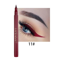 12 color rainbow DIY colored eyeliner is not easy to smudge matte eyeliner pen