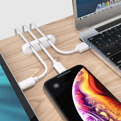 منظم كابلات USB من السيليكون من NNBILI، لفاف الكابل، مشابك إدارة سطح المكتب، حامل كابلات للفأرة وسماعات الرأس، منظم أسلاك