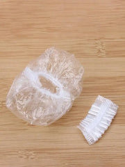 100PCS Disposable Waterproof Ear Covers for Hair Dye, Transparent Elastic Earmuffs Protective Plastic Wrap for Shower Salon