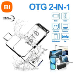 محرك أقراص فلاش USB 3.2 فائق السرعة من شاومي بسعة 16 تيرابايت، محرك أقراص USB 3.2 فائق السرعة لنقل المعادن، محرك أقراص USB مقاوم للماء من النوع C، محرك أقراص SSD USB