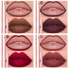 6pcs Lip Liner Pen Set Long-Lasting, Waterproof Sweatproof, Easy Coloring Non-fading Color Rendering Lip Gloss Set Beauty Makeup
