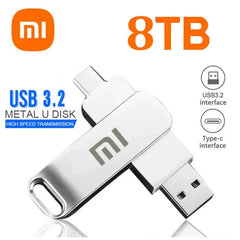 Xiaomi 16TB USB 3.2 Flash Drive 8TB Type-C U Disk High-Speed Pen Drive U Flash Drive Portable SSD 1TB 2TB for Laptop Computer