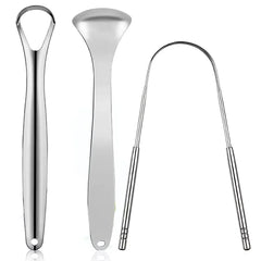 1pcs/2pcs/3pcs Metal Tongue Scraper Cleaner for Adults & Kids, Portable Stainless Steel Tongue Scrapers Brushes for Removing
