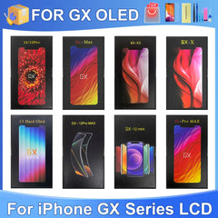 GX Series OLED For iPhone X XS 11 12 13 14 Pro Max Plus Mini LCD Display Touch Screen Digitizer Assembly Replacement