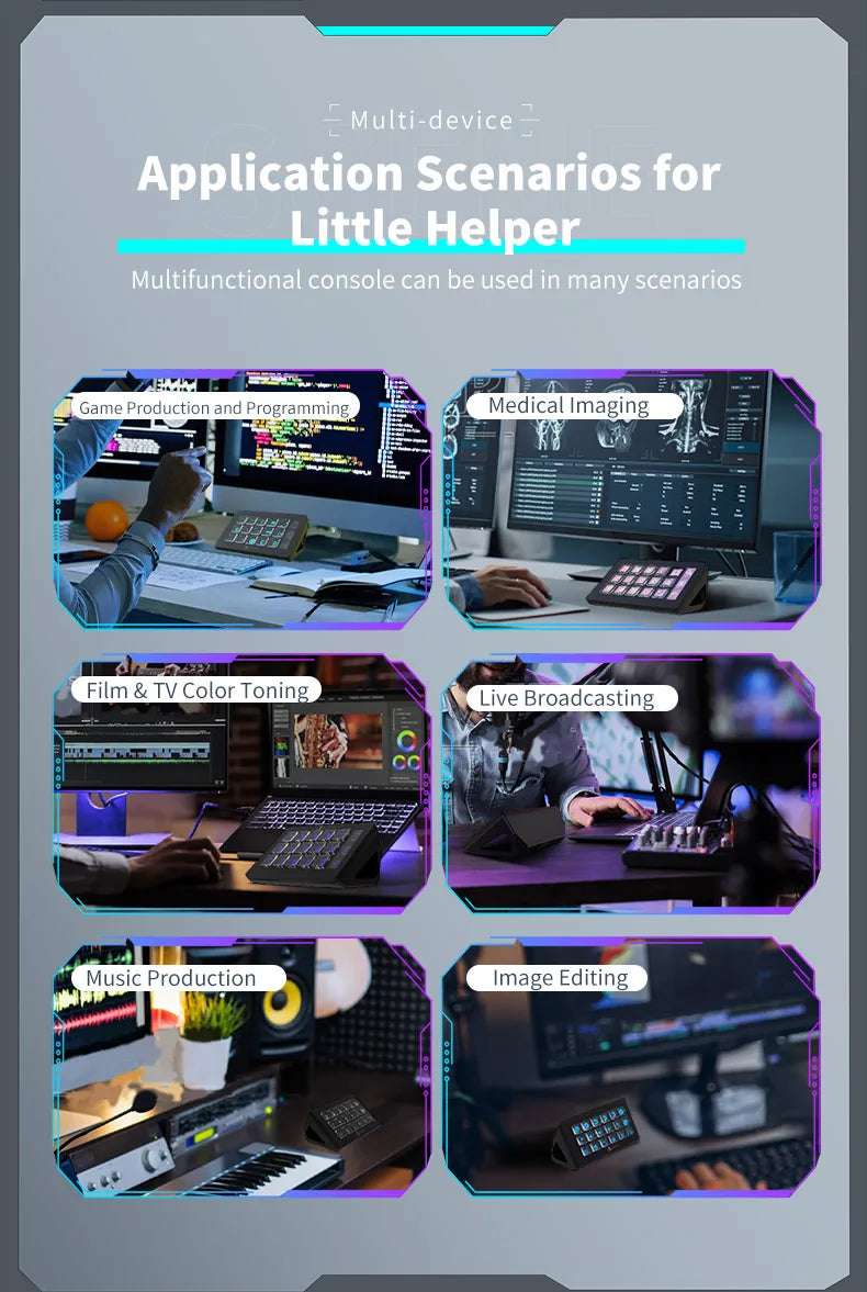 AJAZZ AKP153E Stream Deck Multifunctional Console Panel Desktop Assistente 15 Macro Keys Trigger Actions Custom Mini Keyboard