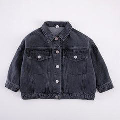 6704-1 Children's Denim Jacket Spring and Autumn Korean Girl's Denim Jacket Casual Loose Boy's Coat Cardigan.