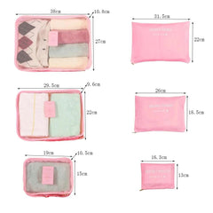 Travel Set 6psc/Set For Packing Cube Clothe Storage Bag New Luggage Suitcase Organizer Pouch Kit Travel Bag Accessorie