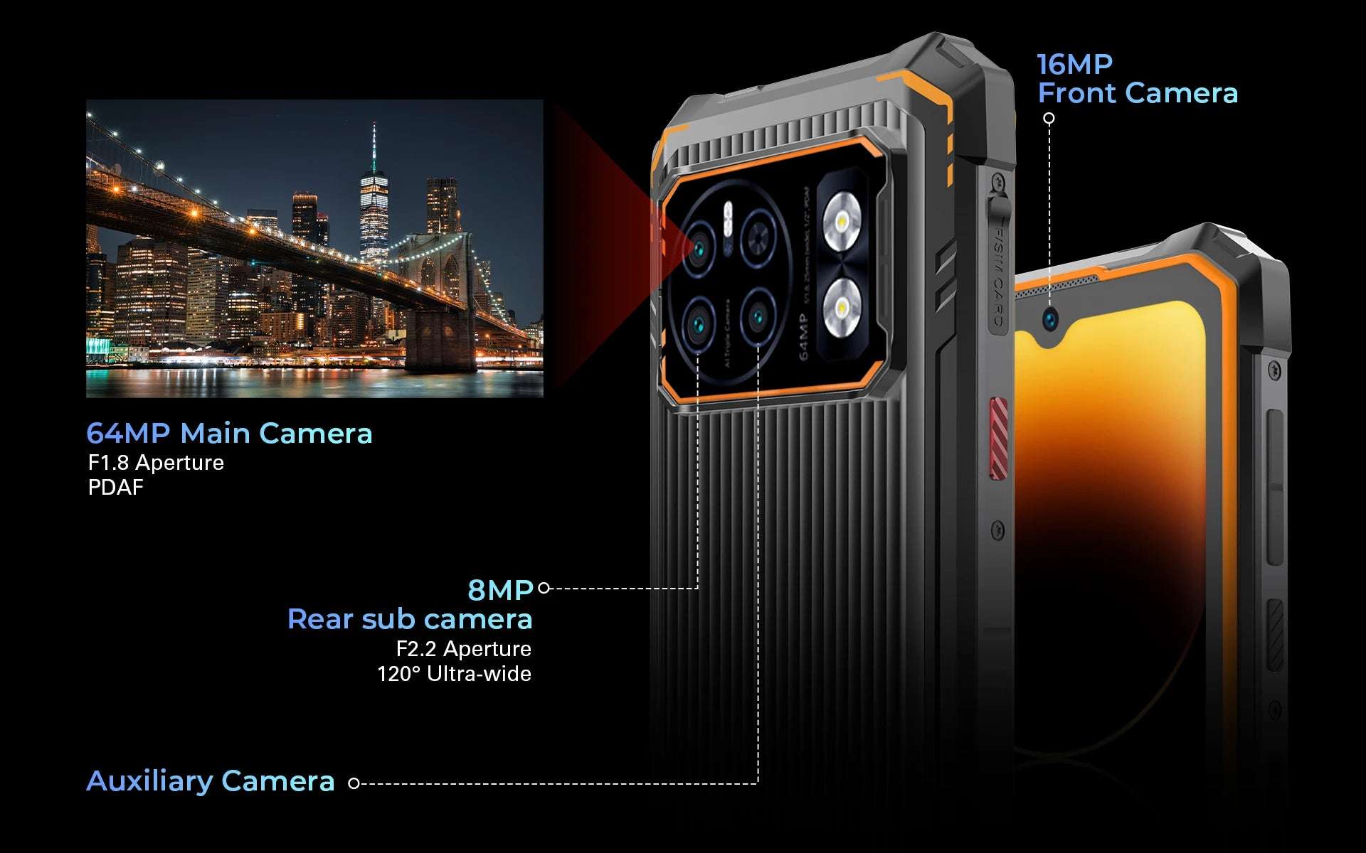 [World Premiere] HOTWAV Cyber 13 Pro 150LM Flashlight 20GB+256GB 6.6'' FHD+ 2K 10800mAh 20W Fast Charging 64MP Android 13 Global