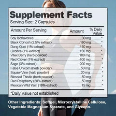 Menopause Support Supplement for Women - Relieves Fatigue, Bloating, Hot Flashes, Mood Swings - Supports PMS, PMDD, PCOS