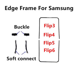 شرائط الحافة لهاتف Samsung Galaxy Z Flip 6 5 4 3 F741 F731 F721 F711 إطار وسطي حامل إطار جزء إصلاح الحافة + مشبك توصيل