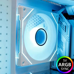 مروحة تبريد علبة PRISM IV PRO مقاس 120 مم، 5 فولت، 3 سنون ARGB، 12 فولت، 4 سنون PWM، لوحدة المعالجة المركزية والعلبة، سلسلة Infinity Mirror، 1650 دورة في الدقيقة، 65 قدم مكعب في الدقيقة
