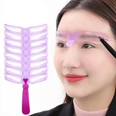 8 in1 Eyebrow Shaping Template Reusable Eyebrows Shaper Stencils Kit Grooming Card Definition Brow Makeup Tools Accessories