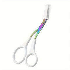 1pieces Stainless Steel Color Titanium Eyebrow Trimmer Scissors, Eyebrow Scissors with Comb