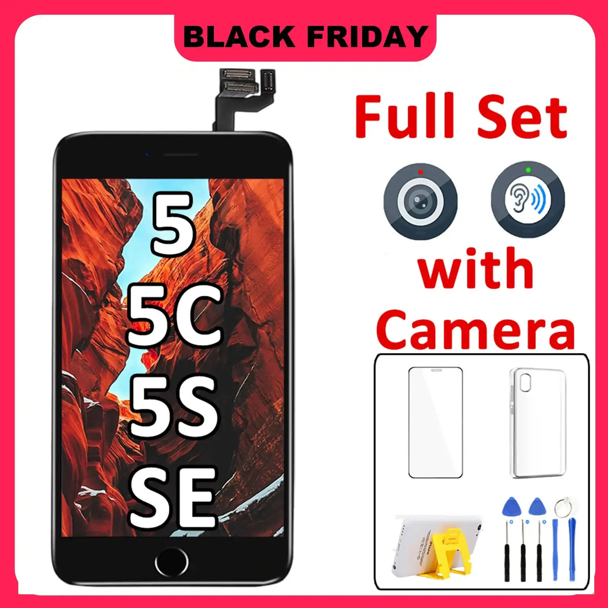 AAA+ Display For iPhone 5 5C 5S SE 2016 LCD Screen Touch Digitizer Full Set Replacement Complete Assembly Pantalla+Front Camera